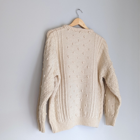 🇮🇪 Vintage Cooleen Shamrock Wool Aran Sweater Made In Ireland St Patrick's Day - Picture 5 of 15